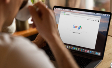 Picture of someone searching Google
